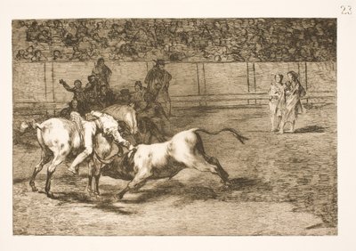 Maria Ceballas, også kaldet indianeren, slår tyren ihjel fra sin hest af Francisco de Goya