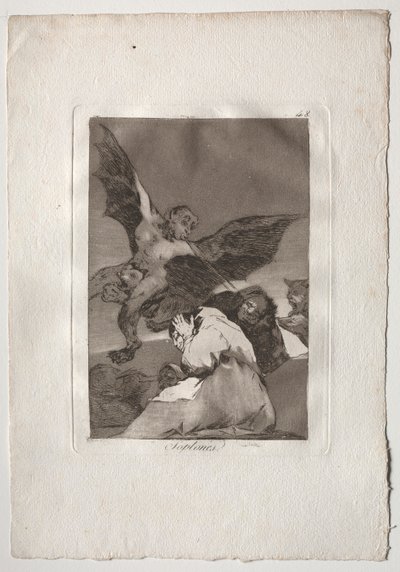 Ochenta Caprichos: Tale-Bearers-Blasts of Wind af Francisco de Goya