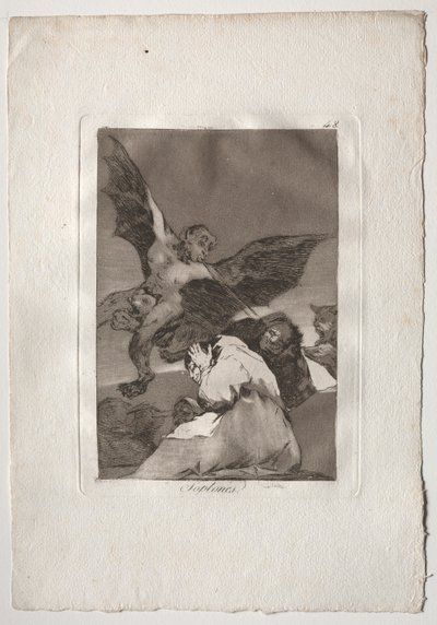 Ochenta Caprichos: Tale-Bearers-Blasts of Wind, 1793-1798. af Francisco de Goya