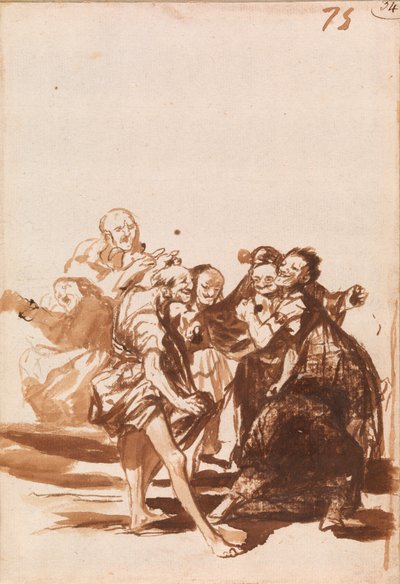 Gamle mennesker synger og danser af Francisco de Goya