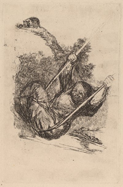 Gammel kvinde på en gynge af Francisco de Goya