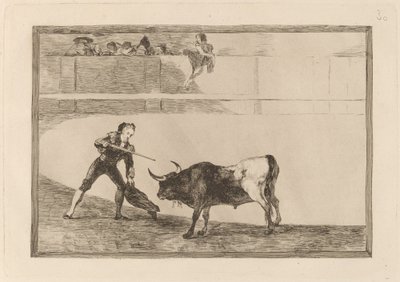 Pedro Romero dræber den stoppede tyr af Francisco de Goya