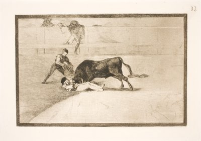 Pepe Illos ulyksalige død i arenaen i Madrid af Francisco de Goya