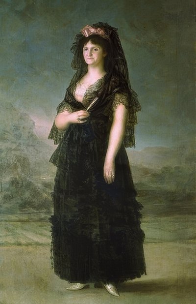Portræt af Maria Lusia med mantilla. 1799 af Francisco de Goya