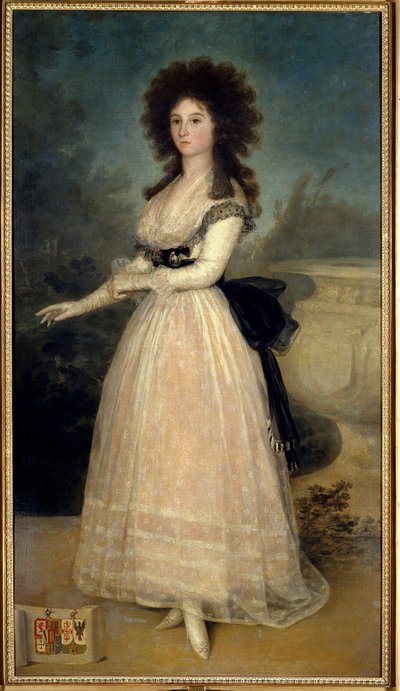 Portræt i foden af ​​Dona Tadea Arias de Enriquez Maleri af Francisco de Goya (1746-1828) (Ec. Esp) 1700-tallets Madrid. Musee Du Prado - Portræt i fuld længde af Dona Tadea Arias de Enriquez. Maleri af Francisco de Goya (1746-1828) (Spansk skole) 18. af Francisco de Goya