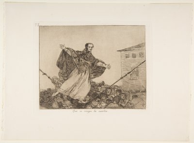 Må snoren knække, Plade 77 fra Los Desastres de la Guerra (Krigens katastrofer), efter 1814-15, udgivet 1863 (ætsning, akvatint eller lavis & drypoint) af Francisco de Goya