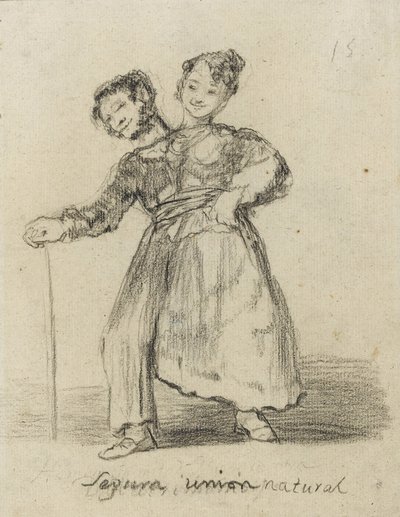 Segura Union Natural, 1819-28 (sort kridt på papir) af Francisco de Goya