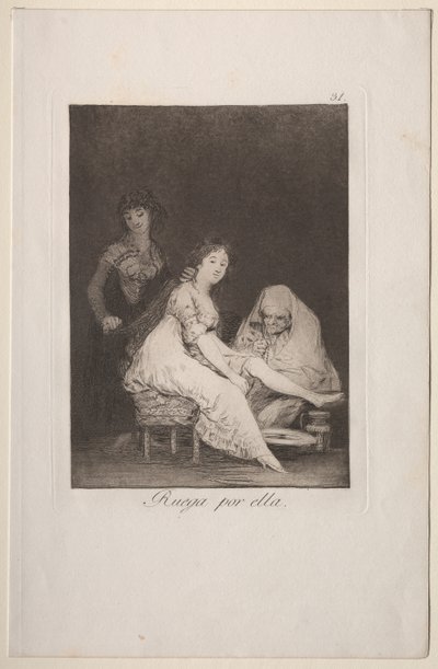 Caprichos: Hun beder for hende af Francisco de Goya