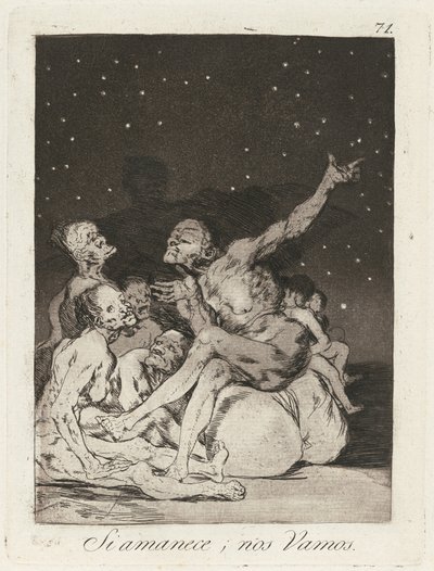 Si amanece; nos vamos (Når dagen pauser, holder vi fri) af Francisco de Goya