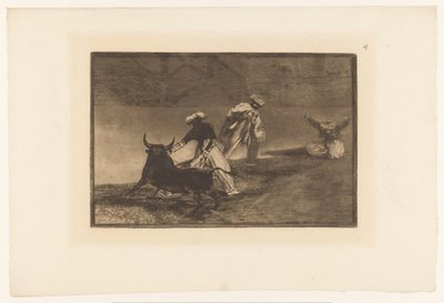 Tyrefægtere i en arena Capean otro encerrado Tyrefægtning (serietitel) La Taureaumachie (serietitel) La Tauromaquia (serietitel) af Francisco de Goya