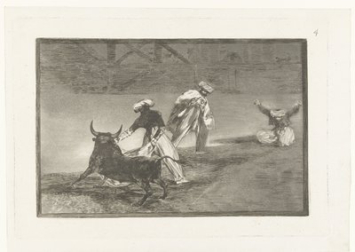 Tyrefægtere i en arena Capean otro encerrado Tyrefægtning (serietitel) La Tauromaquia (serietitel) af Francisco de Goya