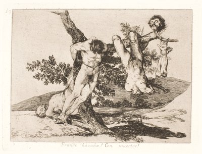 Stor tapperhed! overfor de døde! (39) af Francisco de Goya