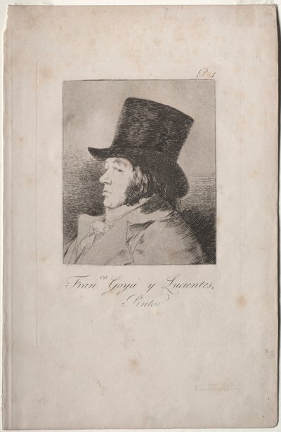 The Caprichos: Portræt af Goya. af Francisco de Goya