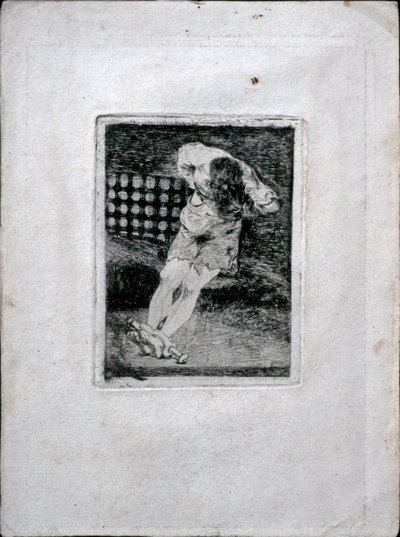 Varetægtsfængslingen af en kriminel kræver ikke tortur, ca. 1810 af Francisco de Goya