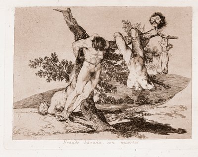 The Disasters of War: Stor bedrift med de døde! (Gravering efter forberedelsestegningen af Francisco de Goya