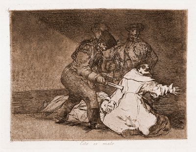 The Disasters of War: Dette er slemt (ætsning fra den forberedende tegning af Francisco de Goya