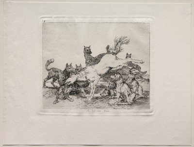 Krigens rædsler: Han forsvarer sig godt. af Francisco de Goya