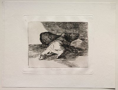 Krigens rædsler: Han får noget ud af det.. af Francisco de Goya