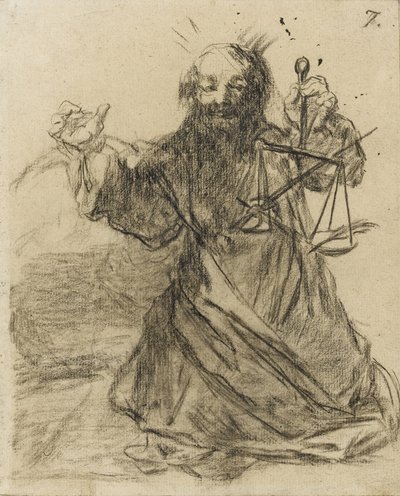 Pennen er mægtigere end sværdet, 1819-28 (sort kridt på papir) af Francisco de Goya