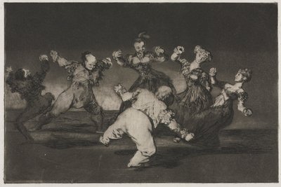 Ordsprogene: Hvis Marion vil danse, så må hun tage konsekvenserne, 1864. af Francisco de Goya