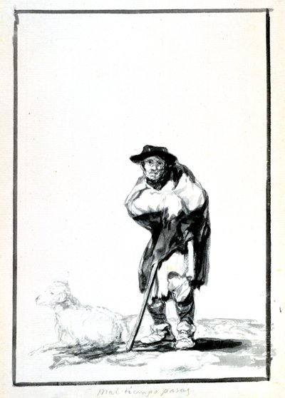 Hyrden, c1760-1820 af Francisco de Goya