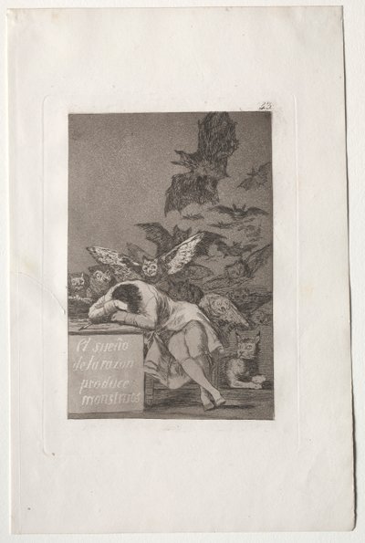 Fornuftens søvn producerer monstre af Francisco de Goya