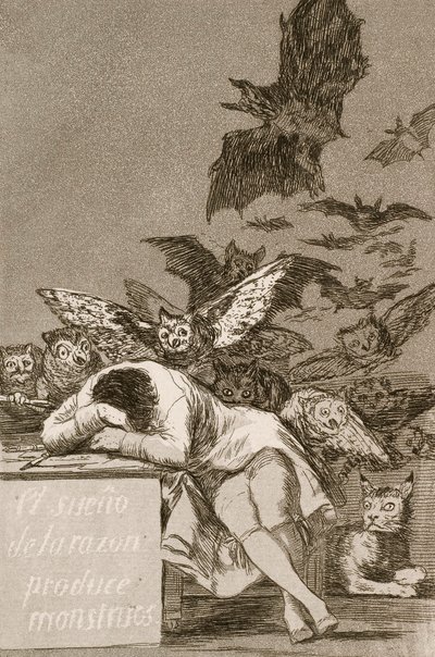 Fornuftens søvn producerer monstre af Francisco Goya af Francisco de Goya