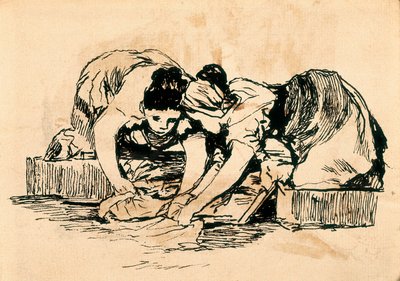 The Washerwomen, slutningen af det 18.-begyndelsen af det 19. århundrede (tegning) af Francisco de Goya