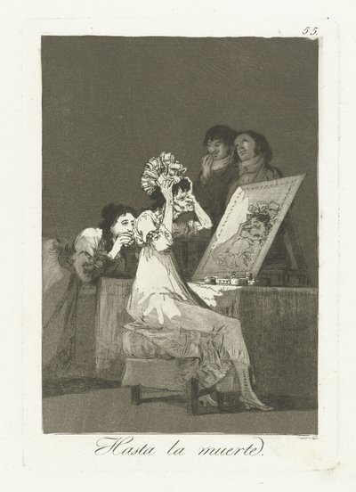Tot aan de dood Indtil døden (titel på objektet) Los Caprichos (serietitel) af Francisco de Goya