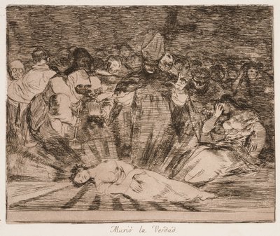 »Truth has Died« (Sandheden er død) fra serien »Krigens katastrofer« af Francisco de Goya