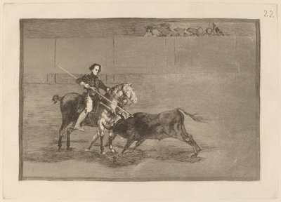 Manly Courage of the Celebrated Pajuelera in the Ring at Saragossa af Francisco de Goya