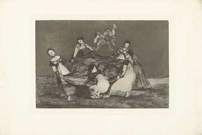 Feminin dårskab Uensartet Feminino Los Disparates (Follies) Los Proverbios (Ordsprogene) (serietitel) af Francisco de Goya