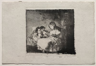 Kvinde læser for to børn, 1824-1825. af Francisco de Goya