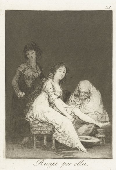 Hun beder for hende af Francisco de Goya