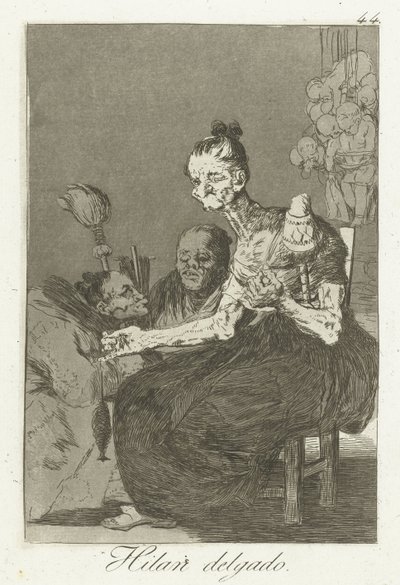 De snurrer fint Hilan Delgado (titel på objekt) Los Caprichos (serietitel) af Francisco de Goya