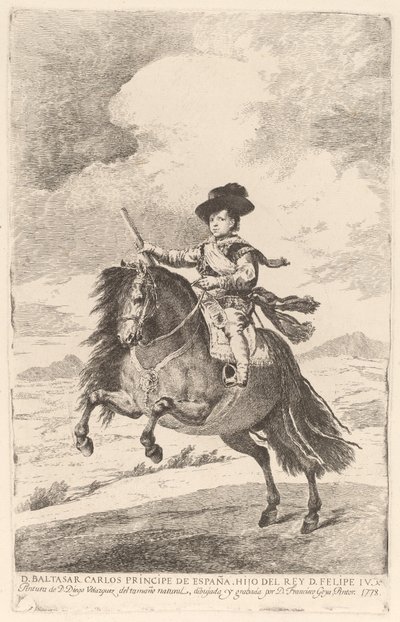 Baltasar Carlos af Francisco de Goya after Diego Velázquez