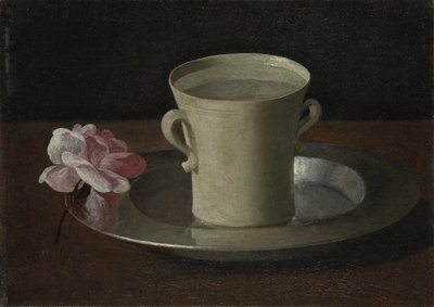 En kop vand og en rose, ca. 1630 af Francisco de Zurbaran