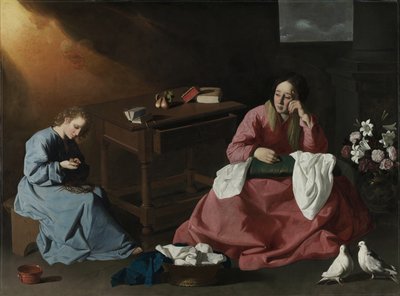 Kristus og jomfruen i huset i Nazareth, ca. 1640 af Francisco de Zurbaran