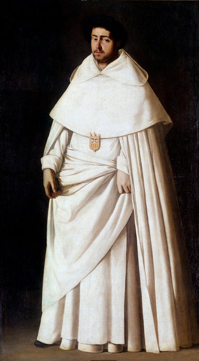 Portræt af munken Mercedaire spanske religiøse orden (Mercedario, Order of Our Lady of Merci). Maleri af Francisco de Zurbaran (1598-1664) 1600-tallet Madrid, Prado-museet - Portræt af Mercedarian-munken, spansk religiøs orden (Mercedario). Maleri af Francisco de Zurbaran