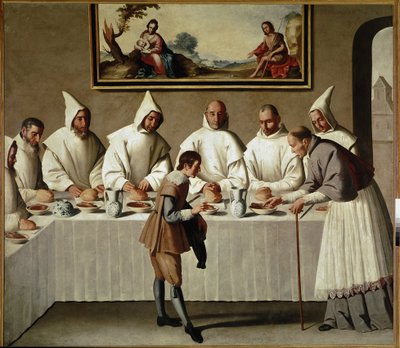 St. Hughs mirakel i karteusernes refektorium (olie på lærred af Francisco de Zurbaran