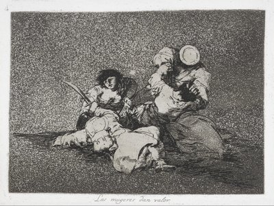 Kvinderne giver mod (Las mugeres dan valor) fra serien The Disasters of War (Los Desastres d ... af Francisco de Goya