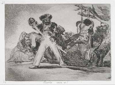Det er for meget! (Stærk ting er!) Fra serien The Disasters of War (Los Desastres de la Guerra ... af Francisco de Goya