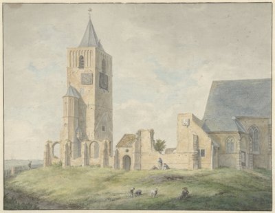 Ruinerne af kirken i Warmond af Franciscus Andreas Milatz