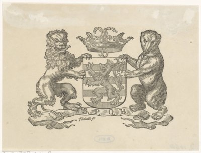 Vignette med våbenskjoldet fra byen Bern af Franciscus Johannes de Hondt