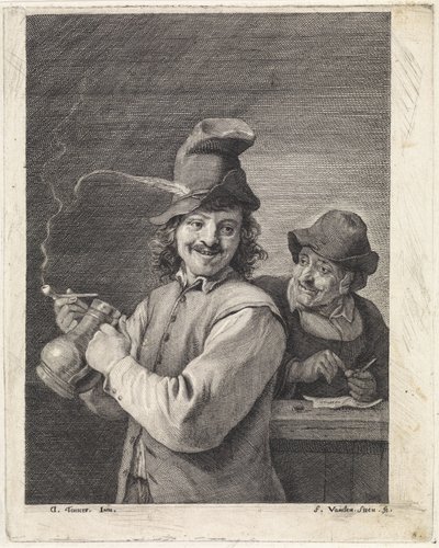 Bonde med kande og pibe af Franciscus van der Steen