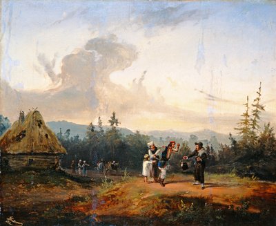 Stridigheder med den jødiske købmand, 1853 af Franciszek Kostrzewski