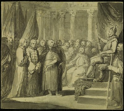 Zar Vasili IV Ivanovich Shuisky før Kong Sigismund III Vasa, slutningen af det 18. af Franciszek Smuglewicz