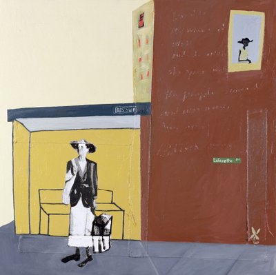 Lafayette Ave, 2001 (blandede medier på lærred) af Francks Deceus