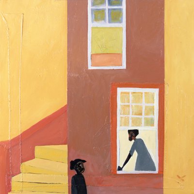 Window Talk, 2001 (blandede medier på lærred) af Francks Deceus