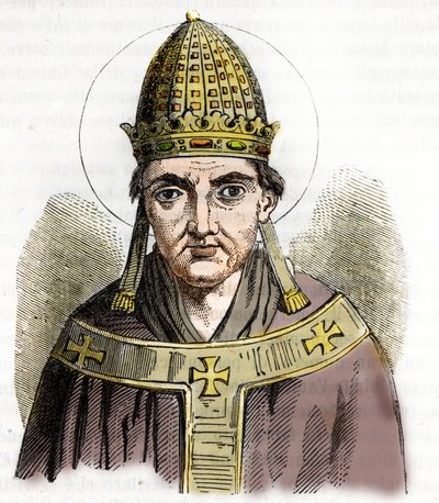 Portræt af pave Sylvestre I (Silvestre eller Sylvester eller Silvestro) (314-335) - Tegning fra "Misteri del Vaticano" af Franco Mistrali af Franco Mistrali